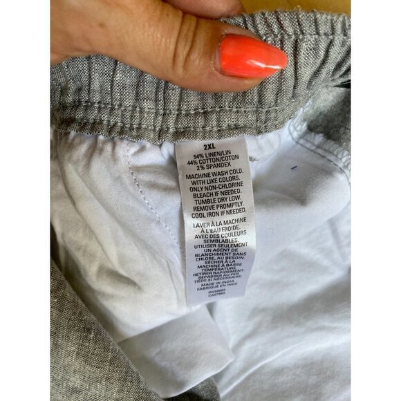 NORDSTROM BNWT Slim Fit pant Linen cotton blend Trousers sz 2XL drawstring - Picture 5 of 8